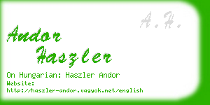 andor haszler business card